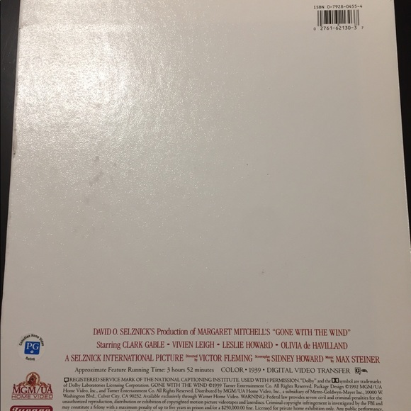 Gone with the Wind deluxe VHS tape set. - Picture 2 of 3